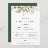 Moderne botanische Lily Floral repesal Dinner Aankondiging (Voorkant / Achterkant)
