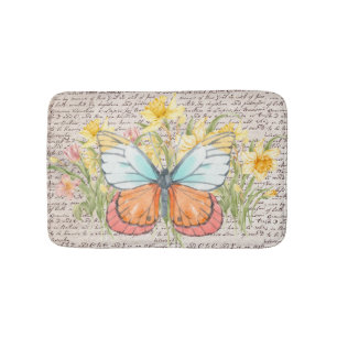 Moderne botanische met letter en kraftpapier chic badmat