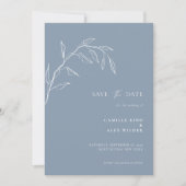 Moderne Botanische Minimale Leaf Bruiloft Stoffig  Save The Date (Voorkant)