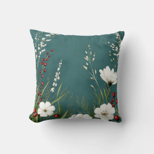 Moderne botanische minimalistische subtiele bloemp kussen