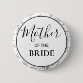 Moderne Botanische Moeder-van-de-Bruid Ronde Button 5,7 Cm (Voorkant)