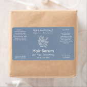 Moderne botanische neutraal blauw natuurlijk produ etiket (Insitu)