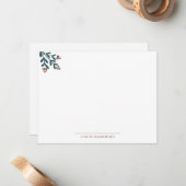 Moderne botanische nieuwe Kantoor Elegant Holiday Notitiekaartje (Voorkant / Achterkant in situ)