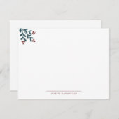 Moderne botanische nieuwe Kantoor Elegant Holiday Notitiekaartje (Voorkant / Achterkant)