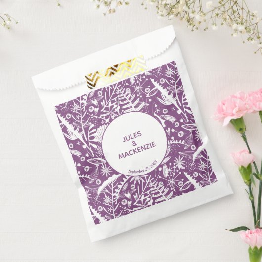 Moderne botanische Paarse Bedankzakje (Gezegeld)