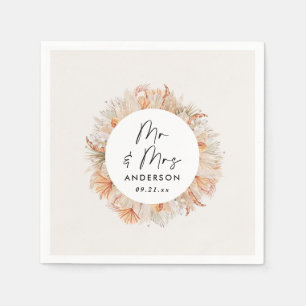 moderne, botanische pamapgras, de heer & mevrouw. servet