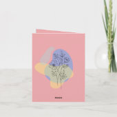 Moderne botanische pastel lijnkunst Moederdag Kaart (Achterkant)