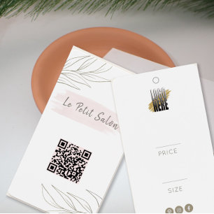 Moderne botanische QR-code logo kleding prijskaart Visitekaartje