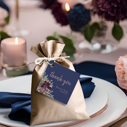 Moderne botanische Roos Gold Weddenschap Hartelijk Bedankjes Labels