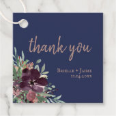 Moderne botanische Roos Gold Weddenschap Hartelijk Bedankjes Labels (Voorkant)