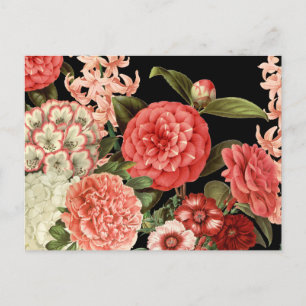 moderne  botanische roze bloemen briefkaart