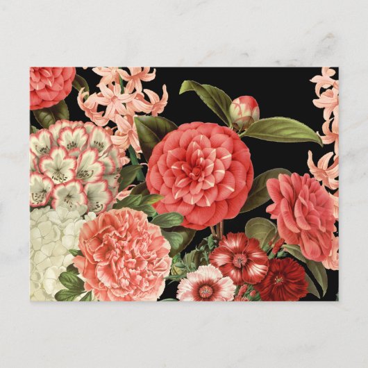 moderne  botanische roze bloemen briefkaart (Voorkant)