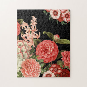 moderne botanische roze bloemen legpuzzel
