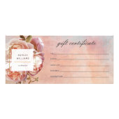 Moderne botanische roze roze pony-cadeaubon reclamekaart (Voorkant)