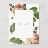moderne botanische rozen trouw RSVP briefkaart (Voorkant)