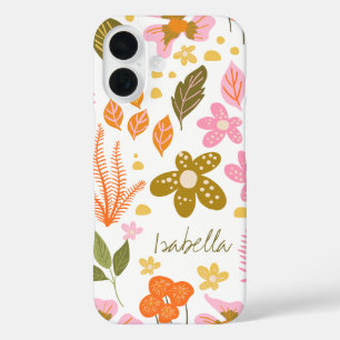  Moderne Botanische Spring Floral - Aangepast iPhone 16 Hoesje