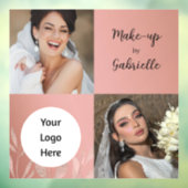 Moderne Botanische Stof Roze Boho Foto Script Raamsticker (Vel 3)