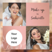 Moderne Botanische Stof Roze Boho Foto Script Raamsticker (Vel 2)