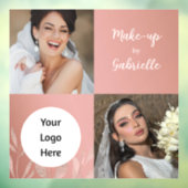 Moderne Botanische Stof Roze Boho Foto Script  Raamsticker (Vel 3)