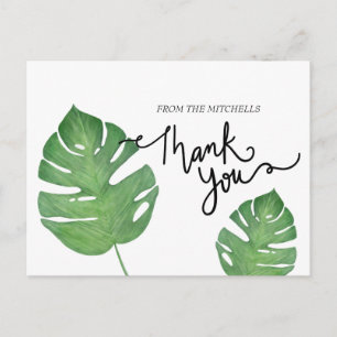Moderne Botanische Tropische Palmblad Bedankt Briefkaart