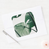 Moderne Botanische Uitnodiging Sticker (Envelop)