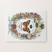 Moderne botanische vlinderpuzzel legpuzzel (Horizontaal)