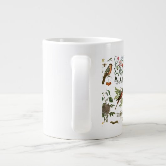 moderne  botanische vogels en bloemen in frankrijk jumbo beker (Achterkant)