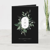 Moderne Botanische vreugde Vakantie Fotokaart Zwar Feestdagen Kaart (Voorkant)