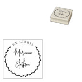 Moderne botanische wasnaam Ex Libris Self Rubberstempel (Gestempeld)