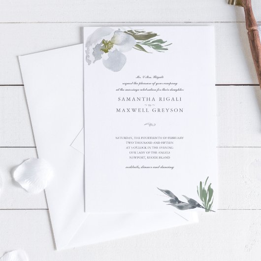 Moderne botanische Waterverf bloemen huwelijk Kaart