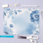 Moderne botanische Waterverf zacht blauw Tissuepapier (Craft)