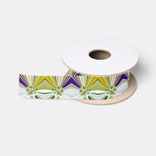 Moderne Botanische Witte Bloemen Lint