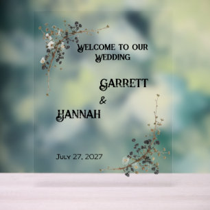 Moderne Botanische Zwart&Wit Trouw Foam Board Acryl Bord