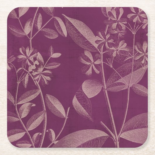 Moderne botany III Vierkante Kartonnen Onderzetter (Voorkant)