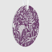 Moderne Botatanische Bloemen Paarse Ornament (voorkant)