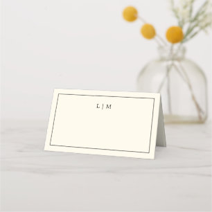 Moderne Boter Geel Monogram Elegante Trouwdag
