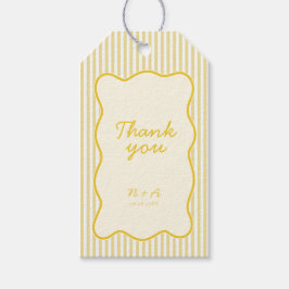 Moderne Boter Gele bruiloft Cadeaulabel