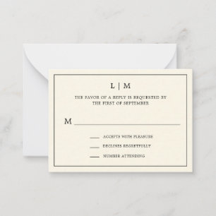 Moderne Boter Gele Trouw Mini RSVP Kaart Notitiekaartje