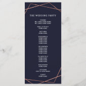 Moderne Bourgogne Bloemenmarine geometrische bruil Programma (Achterkant)