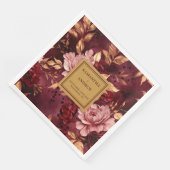 Moderne Bourgogne Blush Goud Trouwpapier Servetten (Hoek)