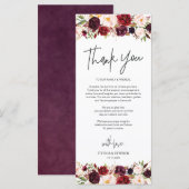 Moderne Bourgogne Cadre Carte de remerciements (Devant / Derrière)