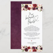 Moderne Bourgogne Cadre Carte de remerciements (Devant / Derrière)