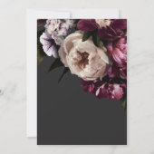 Moderne Bourgogne & Crème Pioenenparen Douche Kaart (Achterkant)