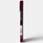 Moderne Bourgogne en Silver Agaat Monogram Case-Mate iPhone Case (Achterkant / Links)