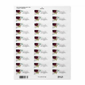 Moderne Bourgogne Marine Floral Retouradres Label (Full Sheet)