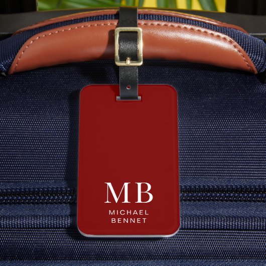 Moderne Bourgogne Monogram Bagagelabel (Voorkant Insitu 2)
