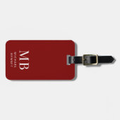 Moderne Bourgogne Monogram Bagagelabel (Voorkant horizontaal)