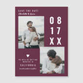 Moderne Bourgogne redt de date bruiloft 2 foto's (Voorkant)