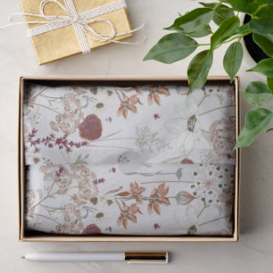 Moderne Bourgondië Wilde Bloemen Elegante Boho B Tissuepapier
