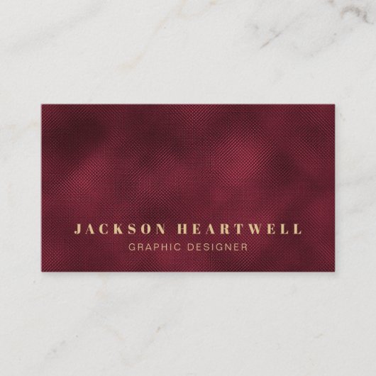 Moderne Bourgondische Folie textuur QR-code Visitekaartje (Voorkant)